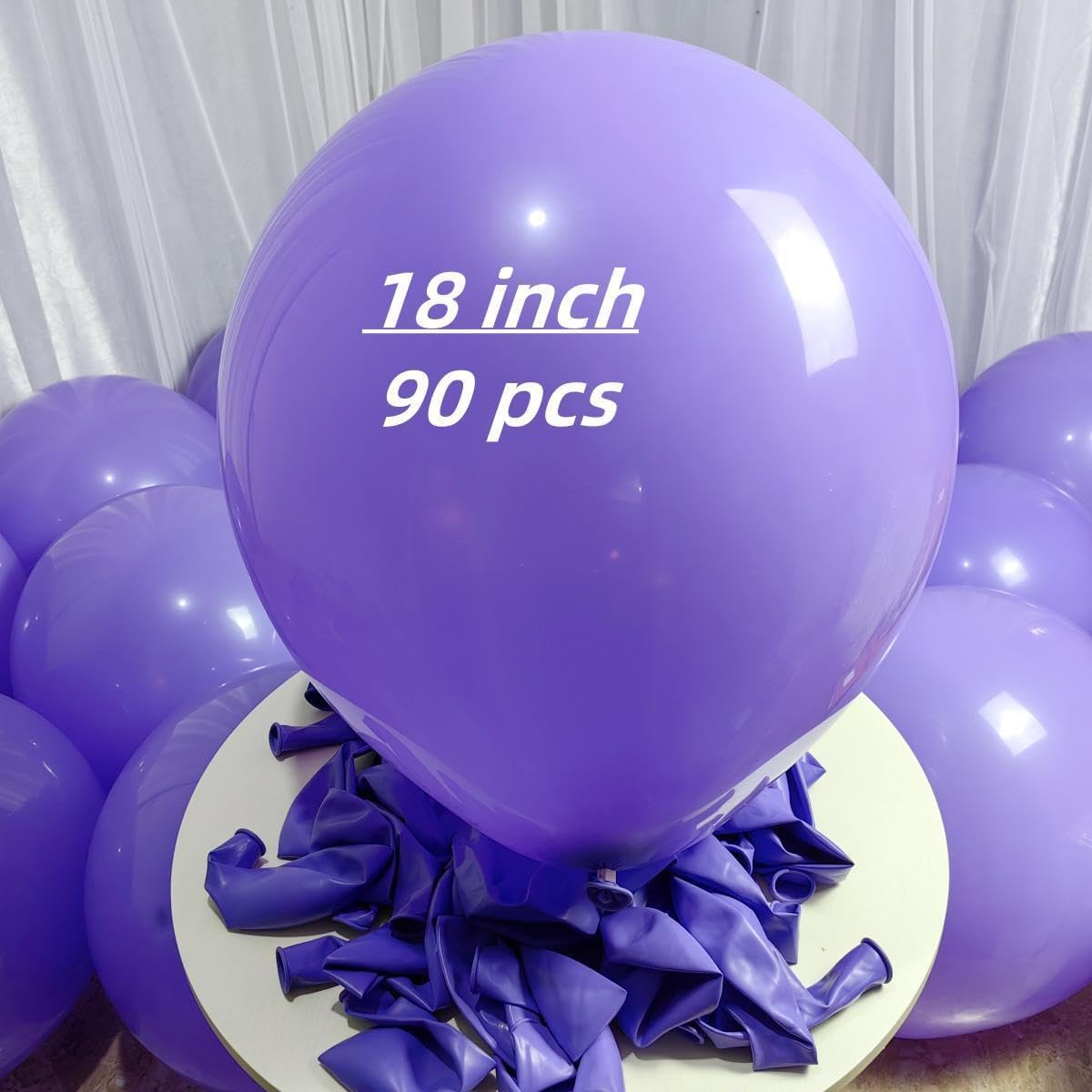 90 Pack Purple Balloons 18 inch Purple Latex Big Balloons for Party Decorations and Events ZWZLIULIAN