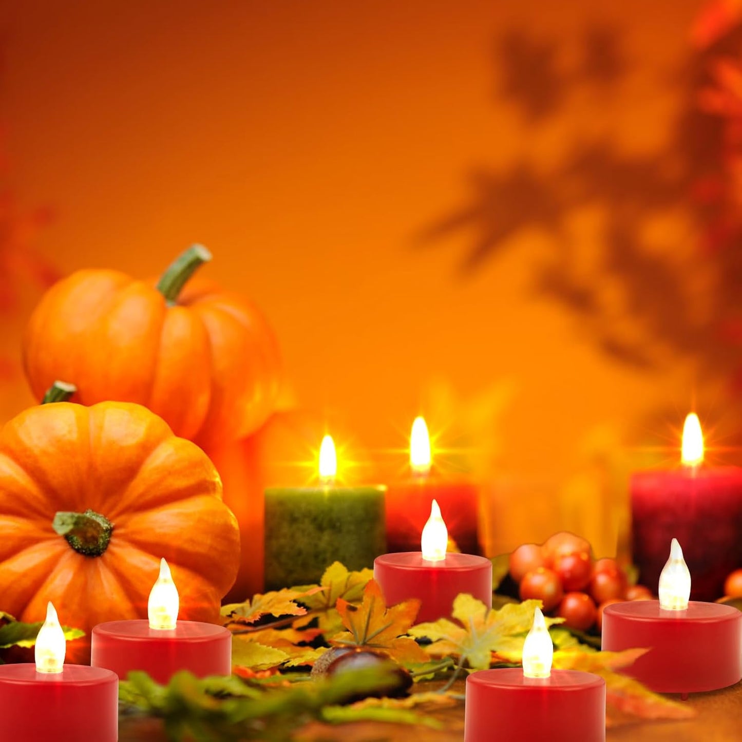 LED Tea Lights Candles-100PACK Red Flameless Candles Realistic and Bright Flickering Long Lasting 200Hours for Holiday Celebration,Home Decoration