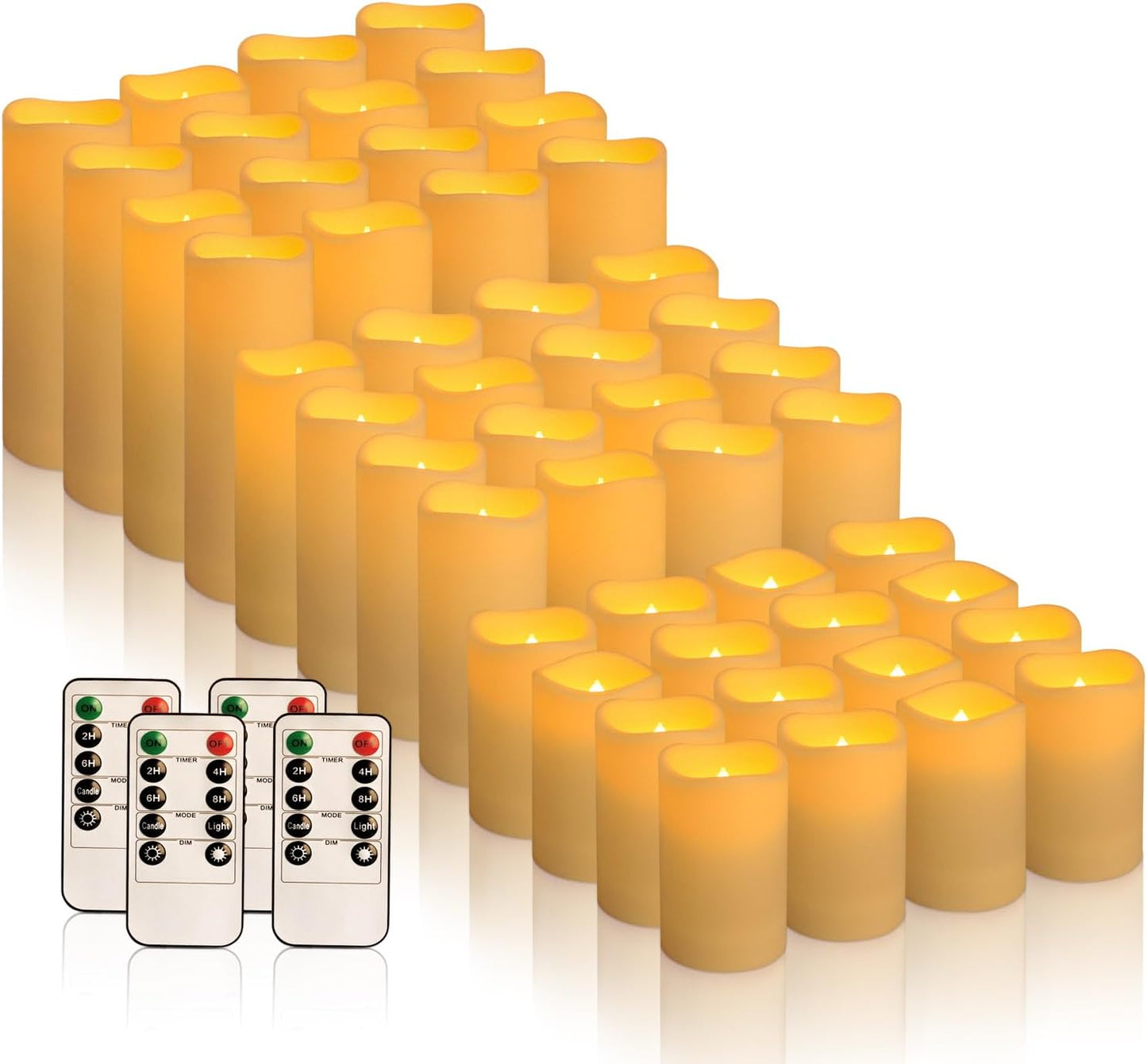 48-Pack LED Flameless Candles with Remote Control - Perfect for Home, Parties, and Special Occasions - Create a Magical Ambiance Effortlessly(Three Sizes)