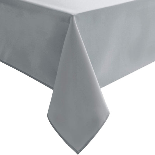 Hiasan Silver Grey Rectangle Tablecloth - Waterproof and Spillproof Washable Fabric Table Cloth for Dining Room Kitchen Party and Outdoor, 54 x 80 Inch