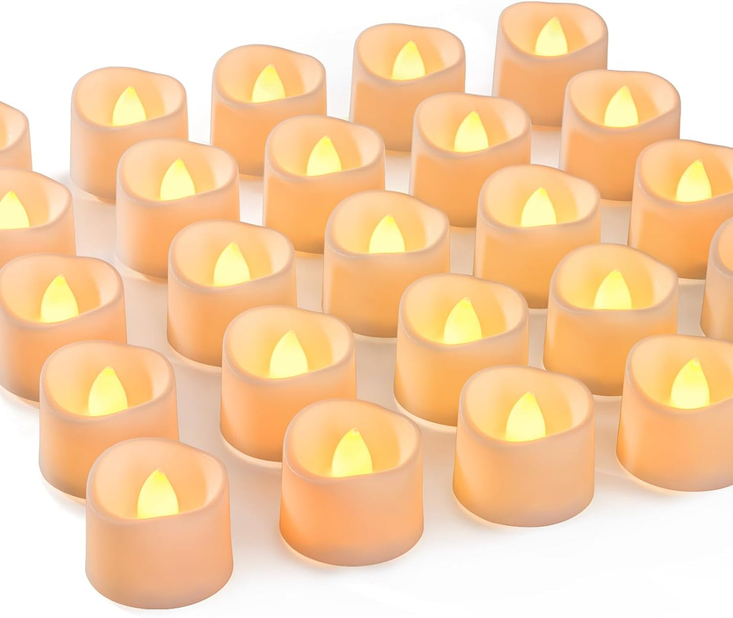 Homemory 72-Pack Novelty Flickering Flameless Tea Lights, 200+Hours Battery Operated, Fake Electric LED Votive Candles for Small Wedding Table Centerpieces, Proposals, Anniversaries