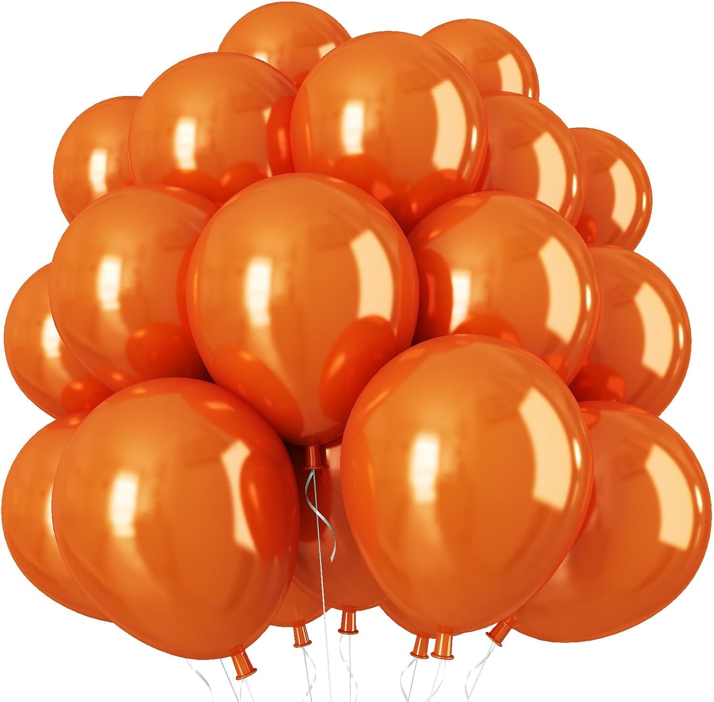 Chrome Orange Balloons, 50 PCS 10 Inch Double Stuffed Metallic Orange Balloons, Shiny Thick Chrome Metallic Balloon Latex Helium Balloon for Birthday Wedding Party Decoration Supplies