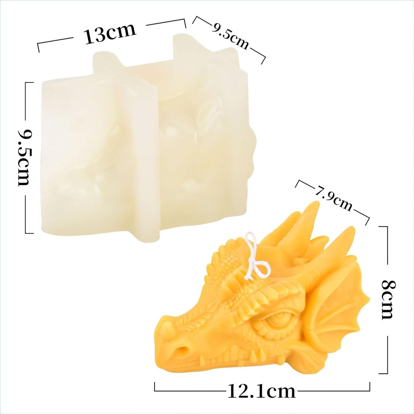 3D Dragon Silicone Mold for Resin Candle Making & Soap Making - Easter Dragon & Dinosaur Molds