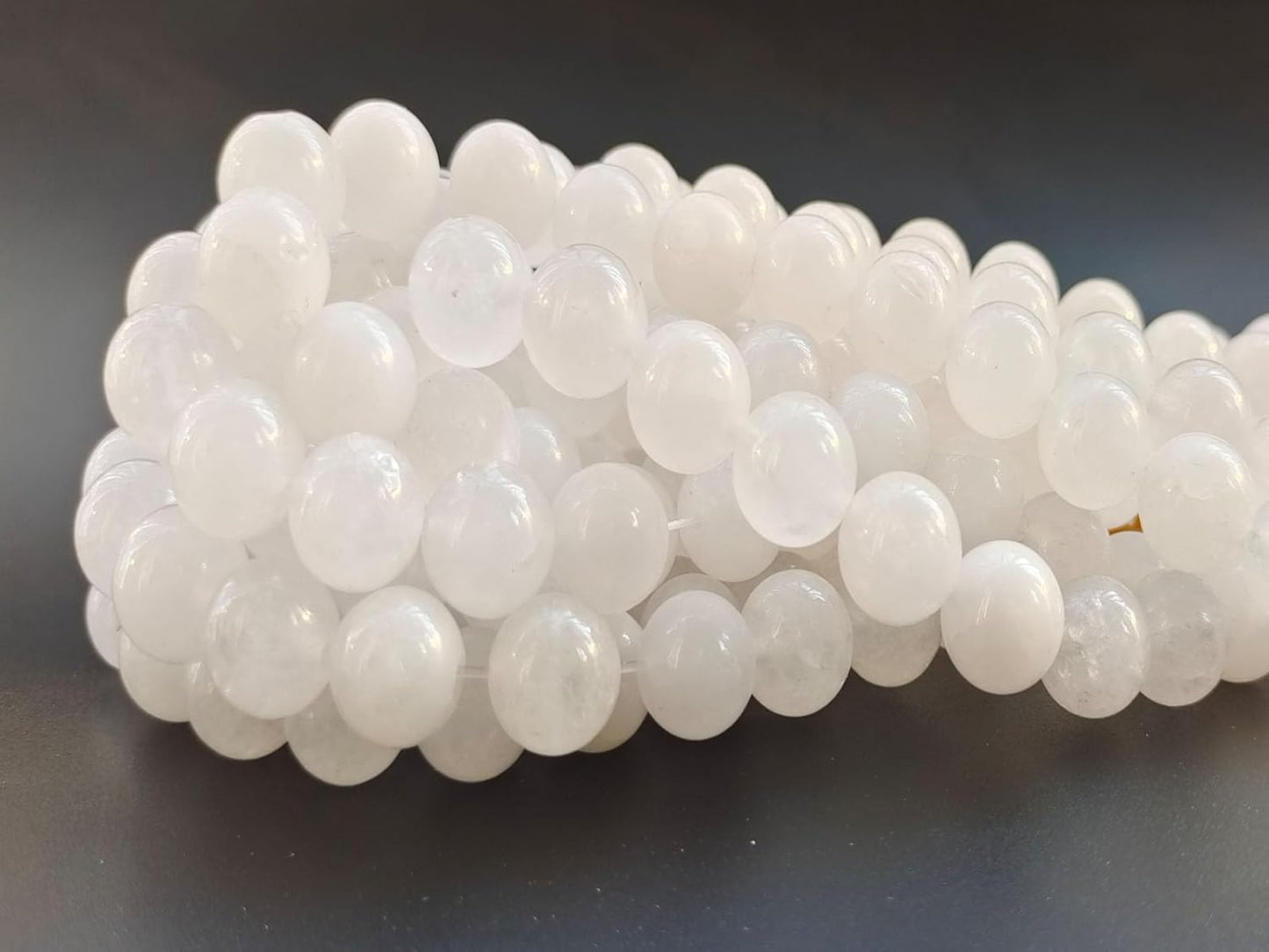 Stone Beads 8mm 100pcs White Jade Beads Round Loose Gemstones Beads for Bracelet Necklace Jewelry Making (8mm, 60818 White Jade)