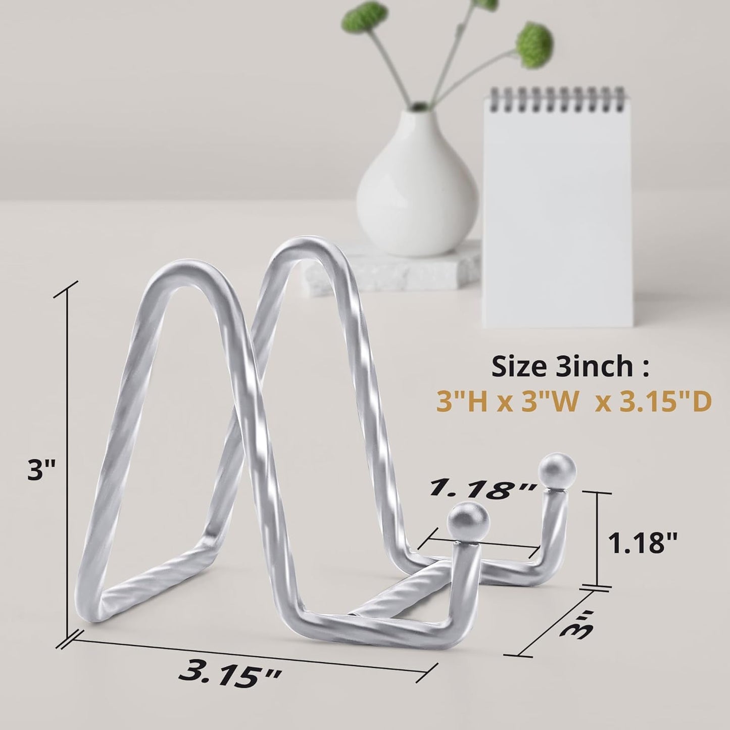 Picture Stands for Display 3 Pack 3 Inch Plate Stands for Display - Silver Metal Decorative Plate Stand, Plate Holder Display Stand, Picture Frame Stand, Plate Display Stands for Picture Stand