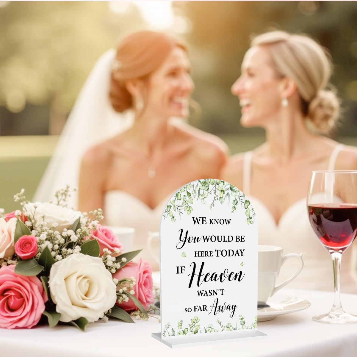 Wedding Memorial Sign We Know You Would Be Here Today If Heaven White Acrylic Table Sign for Marriage Parties Anniversaries Reception Cafe Hotel Party Bar Business Event