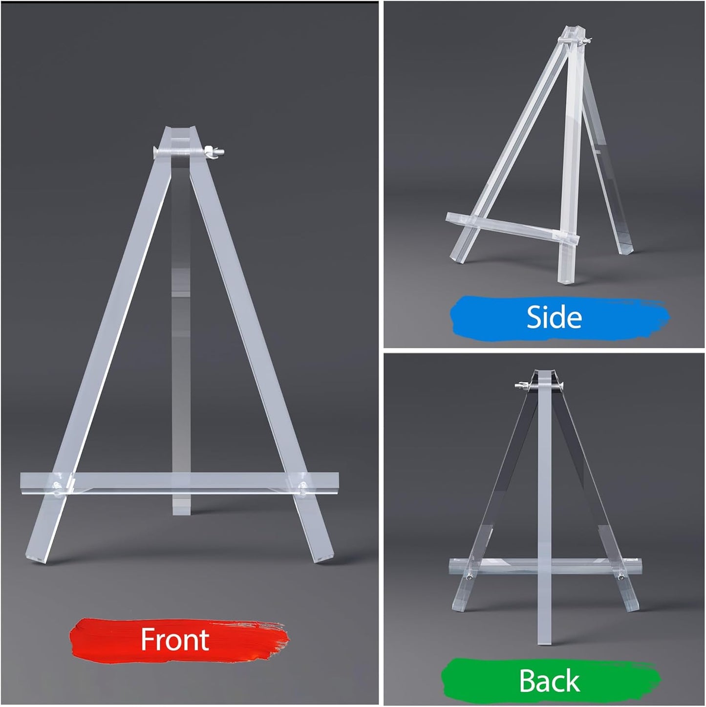 9 inch Acrylic Easel for Painting, 6 Pack Easel Stand for Wedding Signs, Tabletop Easels for Painting Canvases, Small Art Easel Canvas Stand Photo Display Tripod Holder for Kids Adults (6)