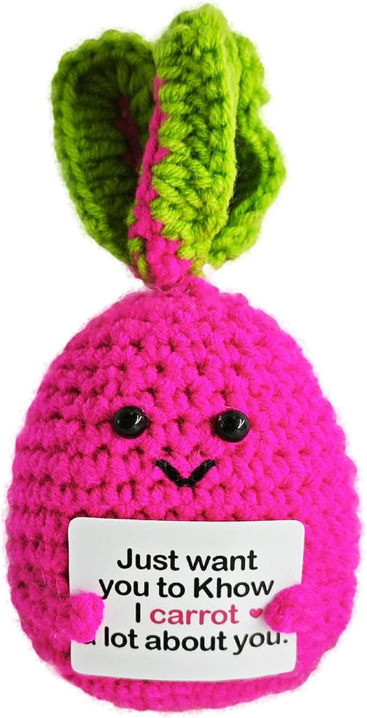 Emotional Support Crochet Carrot,Lovely Gift for Friends,Mom,Dad,Grandpa,Grandma,Colleagues,Classmates,Graduation Gift,Emotional Support Toys,Home Office Decoration