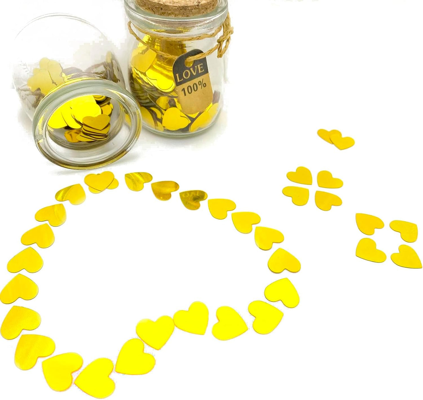 Heart Confetti Valentine's Day Table Confetti Metallic Foil for Party Wedding Happy Birthday Baby Showe Bridal Shower Festival Theme Party Decorations Supplies(Gold)