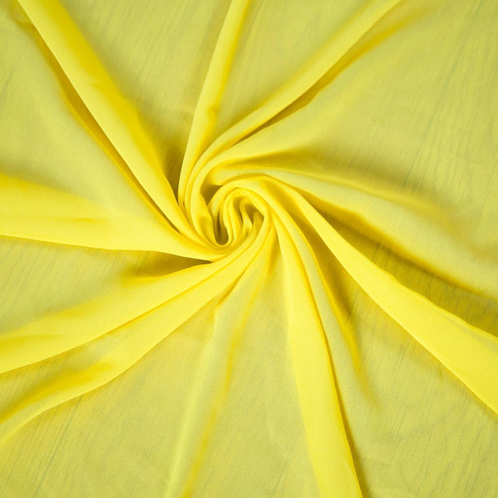 Wedding Arch Draping Fabric 20 Ft Yellow Chiffon Drapes for Wedding Sheer Drapery Chiffon Fabric Drape for Party Ceremony Arch Stage Decorations