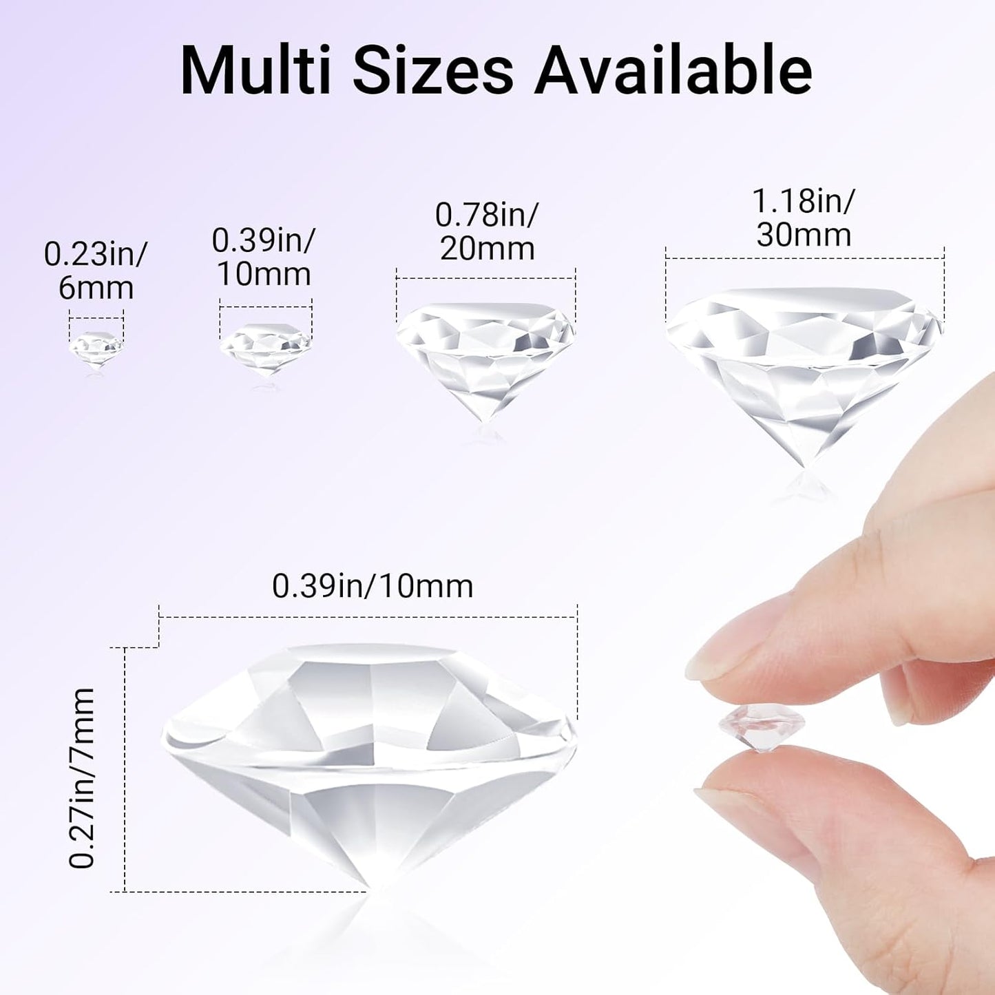 SUREAM 2000PCS Acrylic Ice Rocks - 10mm/0.39Inch, Clear Fake Diamonds for Wedding Party, Gems Treasure Crystal for Table Scatter, Crafts, Vase Filler, Photography Props, Home Decoration, No Holes