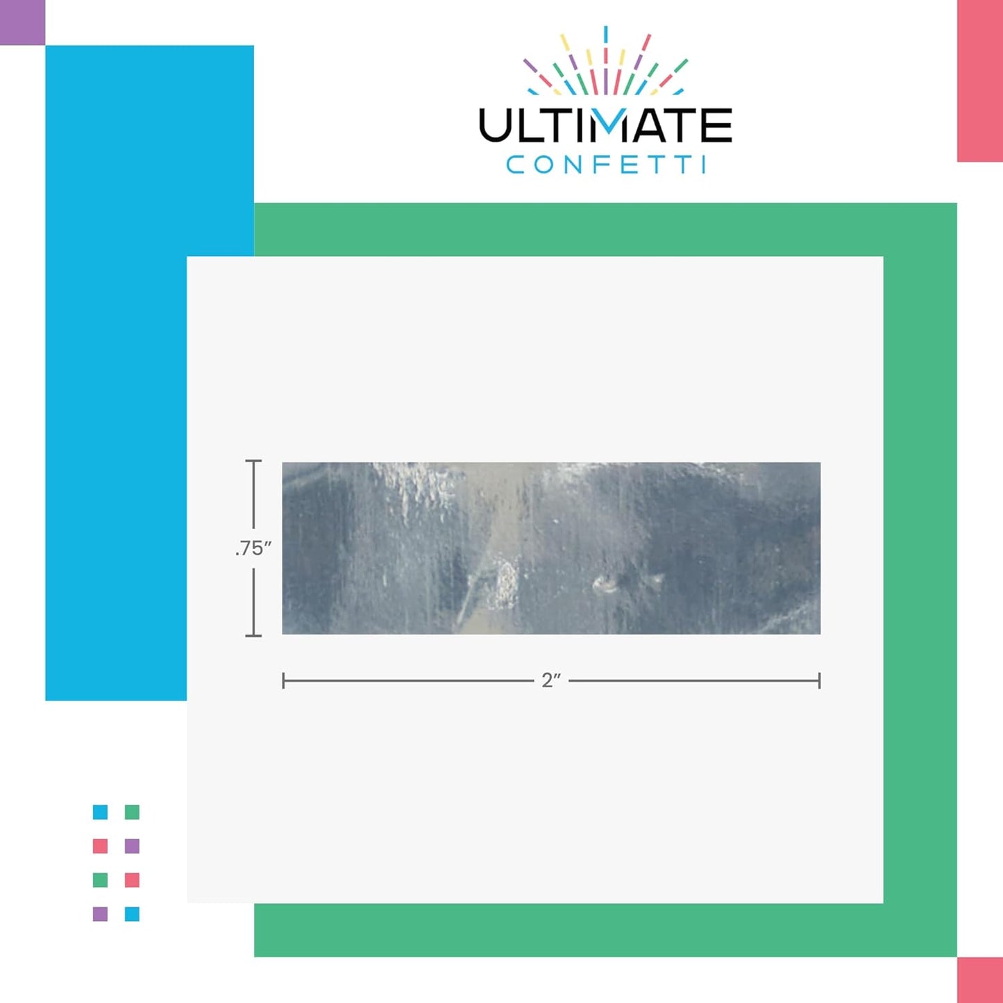 Rectangular Green Mylar Shiny Foil Metallic Confetti for Cannon and Launcher use - Gender Reveal Confetti for Wedding, Parties, Mother’s Day and Live Events - 1 lb, 16 oz