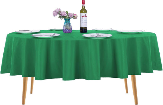 Ascoza 2pack 70 Inch Emerald Round Tablecloth in Washable Polyester Fabric for Wedding/Banquet/Restaurant/Parties