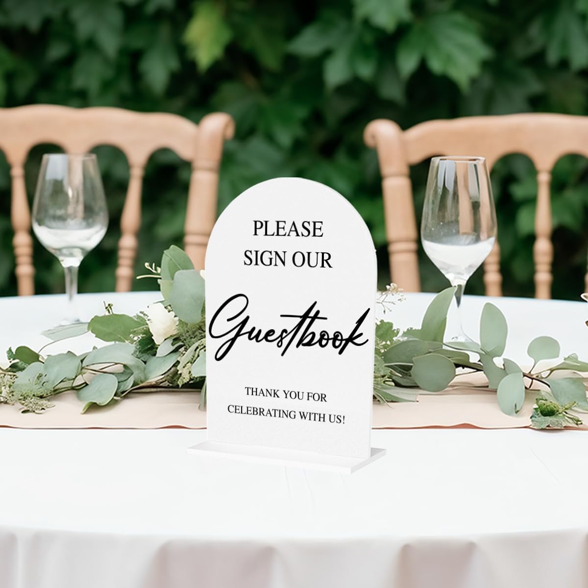 Wedding Guest Book Sign Please Sign Our Guestbook Sign Acrylic Arch Wedding Bridal Shower Baby Shower Welcome Table Signs for Ceremony and Reception Decor 7 x 5 Inches