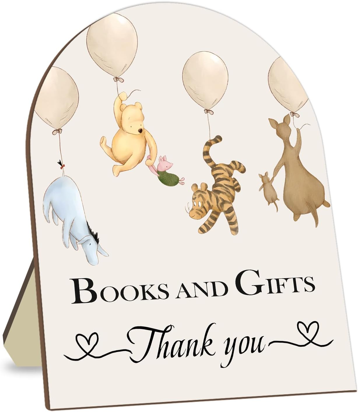 Winnie Decor Baby Shower Welcome Sign - Classic Pooh Books & Gifts, Bridal & Baby Shower Wooden Sign, 8 * 10IN
