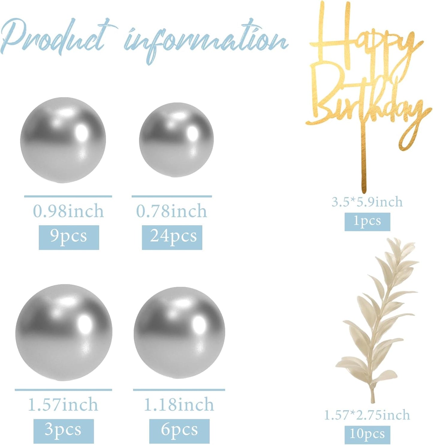 MIAHART Ball Cake Toppers Boho Grass Cake Topper Ball Cake Insert Decoration for Birthday Wedding Baby Shower Party Decorations Boho Themed Party Supplies (Silver)