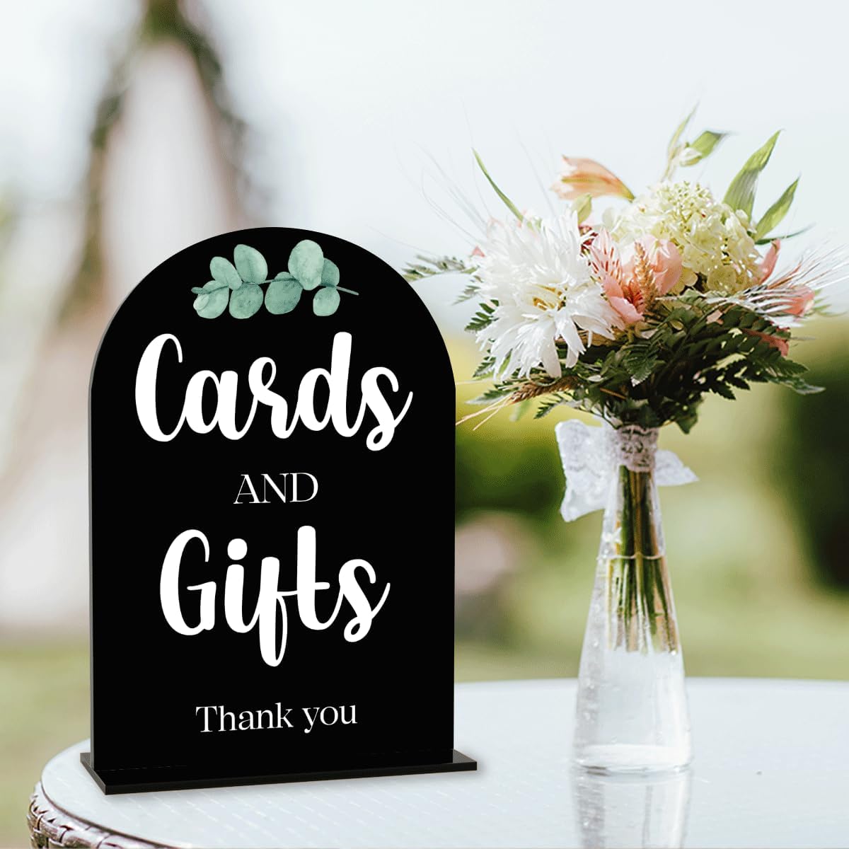 Black Cards and Gifts Sign for Wedding, Wedding Engagement Bridal Shower Baby Shower Decor for Reception Reception Party, Weddings Table Acrylic Sign