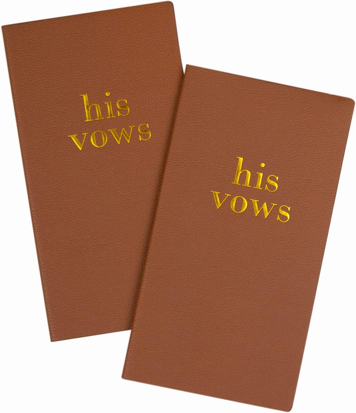 LGBTQ Premium Leather Vow Books His and His Booklet - Wedding Stuff & Essentials for LGBTQ Wedding - Ideal Gift, Must Have Wedding Planning Books - Keepsafe Gay Couple (Brown/Brown)