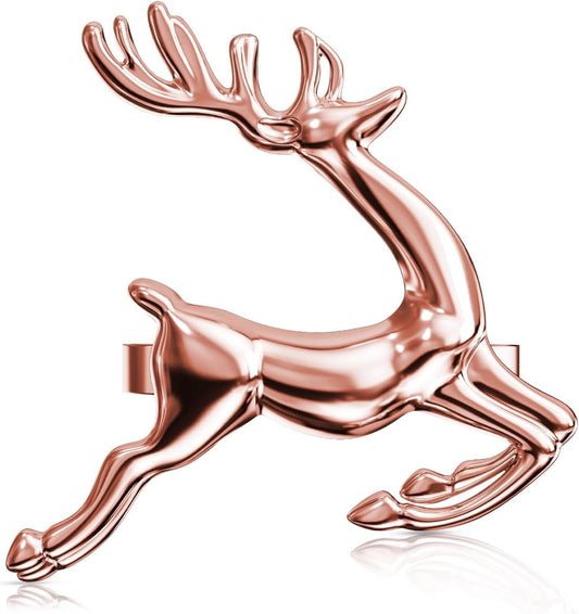 ZeeDix Set of 6 Rose Gold Elk Chic Napkin Rings for Christmas Dinning Table Setting-Wedding Receptions, Christmas, Thanksgiving and Home Kitchen for Casual or Formal