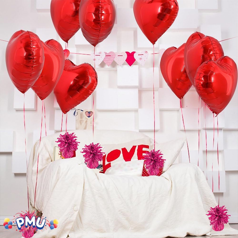 PMU Kisses Balloon Weights - Decorative Balloon Weight for Christmas, Thanksgiving, Birthday, Party Favors, Wedding & Baby Shower - 6oz. Hot Pink, Pkg/1
