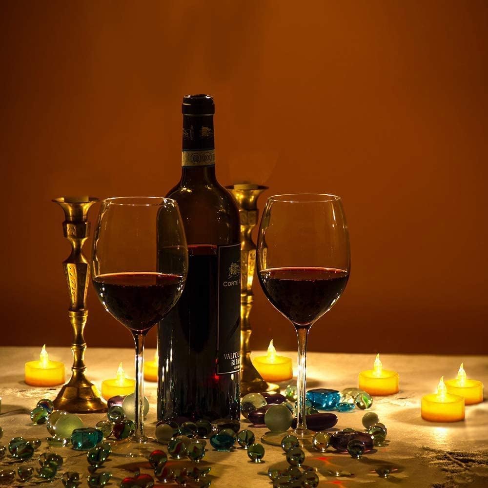 Nancia Tea Lights, 50PACK Flameless LED Tea Lights Candles, Flickering Warm Yellow, 200 Hours Battery-Powered Tea Light, Ideal Party, Wedding, Birthday, Gifts Home Decoration