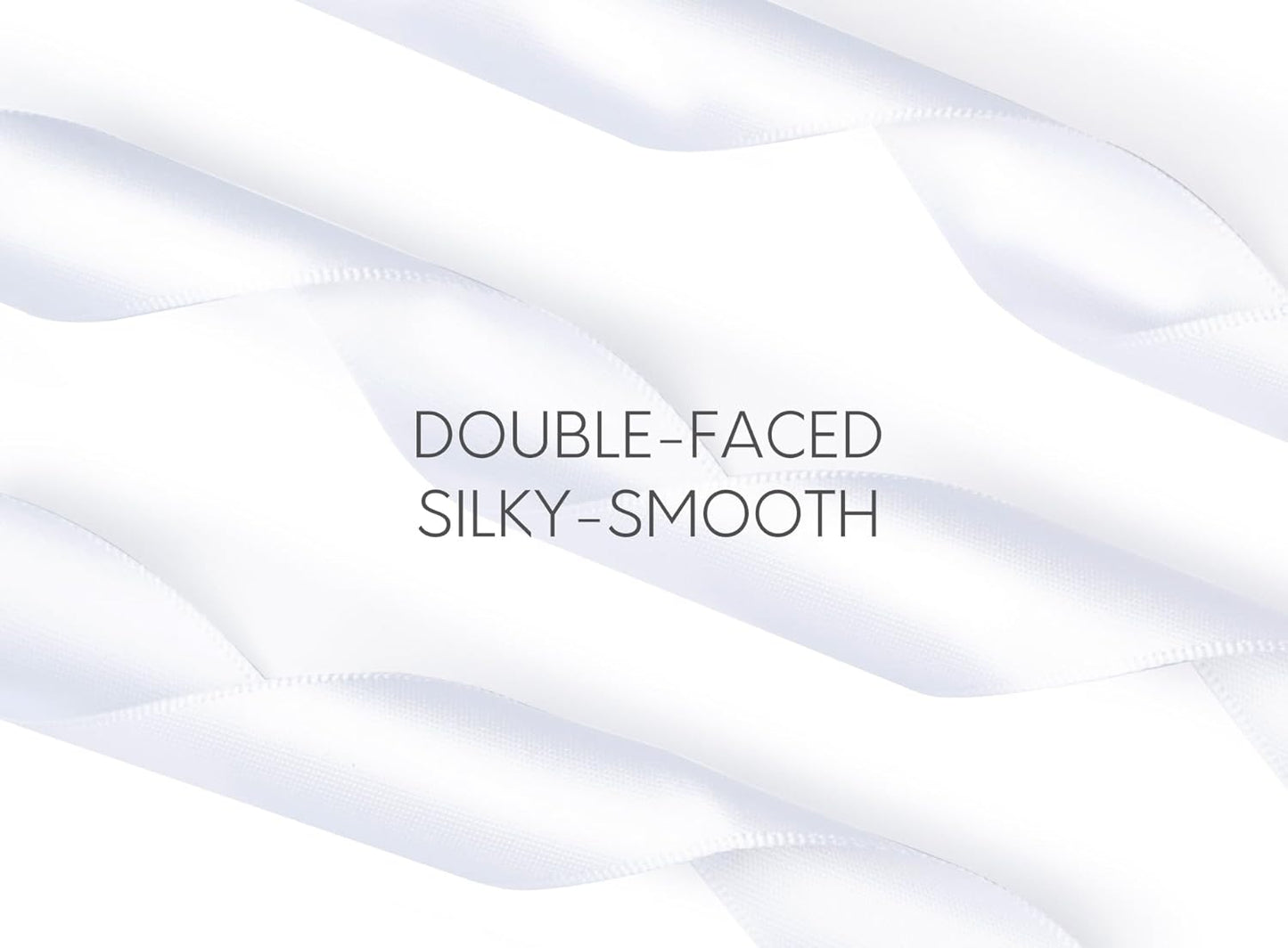 White Satin Ribbon 7/8 Inch x 50 Yards Double-Faced Hair Ribbons for Flower Bouquet Wrapping Paper Bows Gift Wedding Invitations Crafts