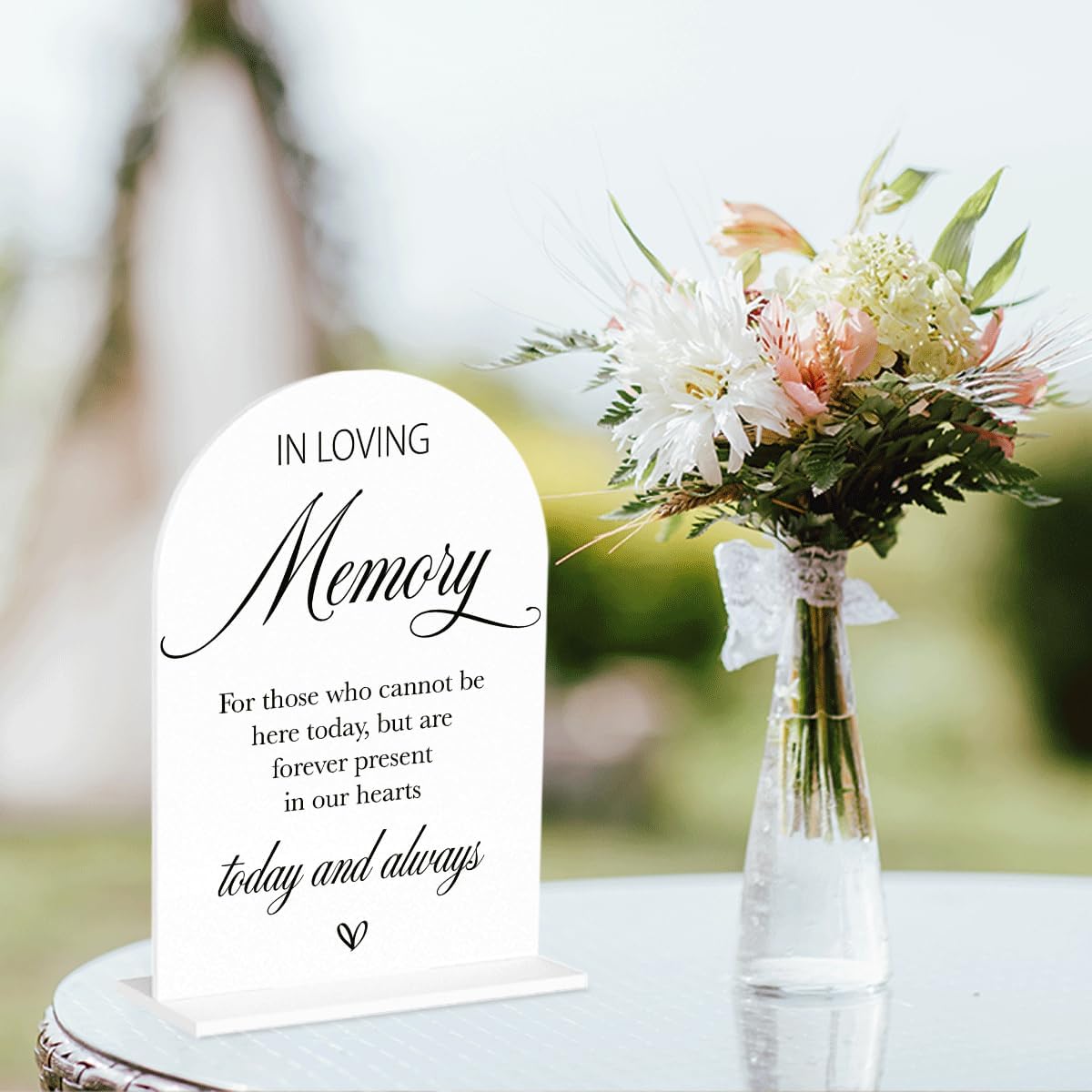 In Loving Memory Wedding Sign, In Memory Wedding Sign for Engagement Bridal Shower Decor fo Ceremony Reception, Weddings White Acrylic Sign