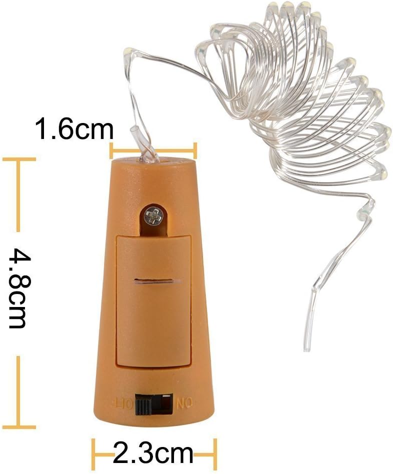 10 Pack 20 LED Wine Bottle Cork Lights Mini Fairy String Lights Copper Wire, Battery Operated Starry Lights for DIY, Festival, Wedding, Party, Indoor, Outdoor Decoration (Cool White)