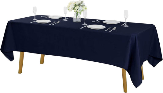 Rectangle Tablecloth 60x102 inch Washable Polyester Fabric Table Cloth for Wedding Party Dining Banquet Decoration（60x102,Navy）
