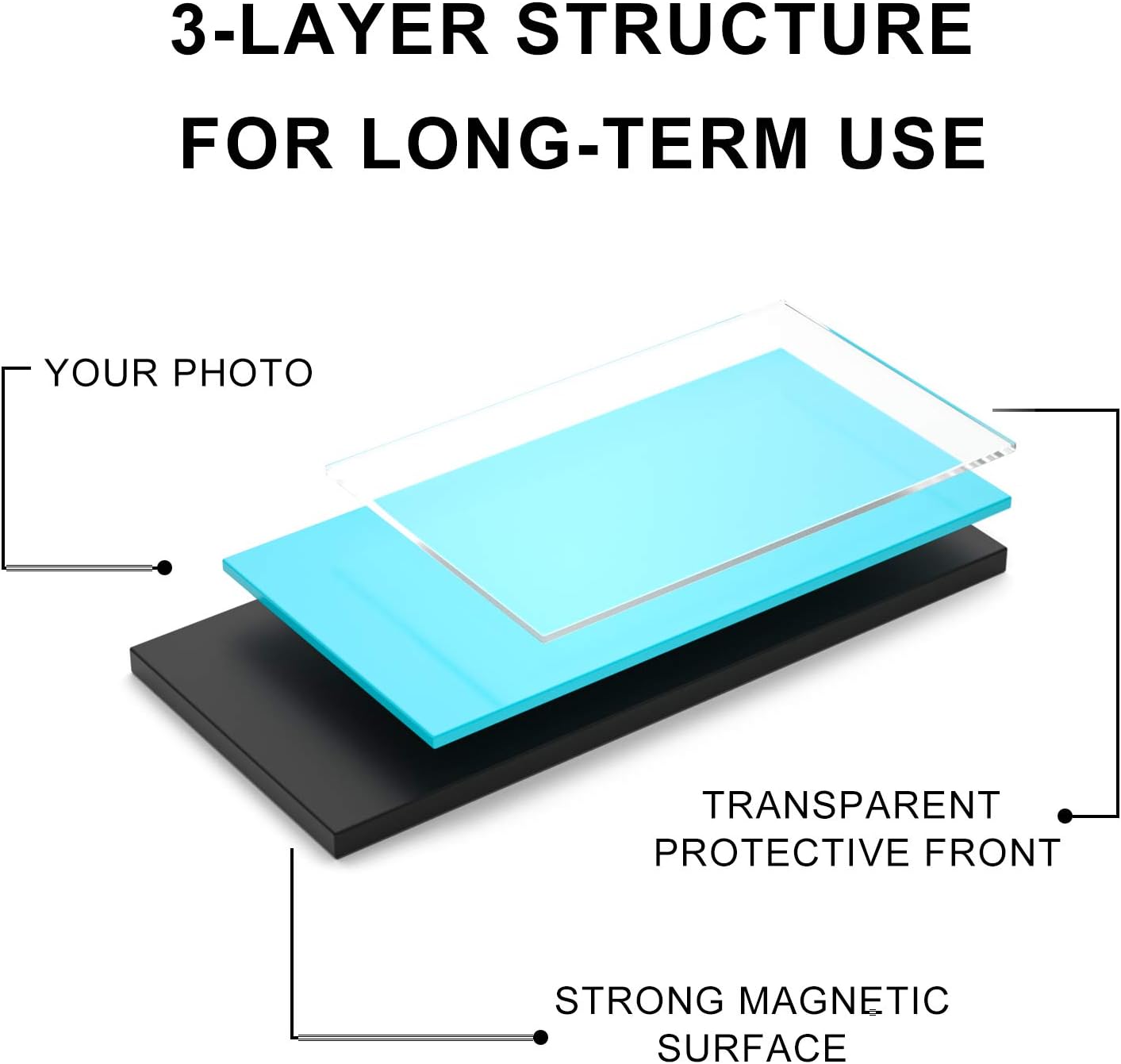 Magicfly Pack of 15 Magnetic Picture Frame with Clear Pocket, 4 x 6 Inches Refrigerator Photo Holder for Fridge Office Cabinet Locker, White