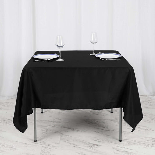 Efavormart 70" Square Linens Black Wholesale Linens Polyester Square Linen Tablecloth for Wedding Banquet Party Restaurant