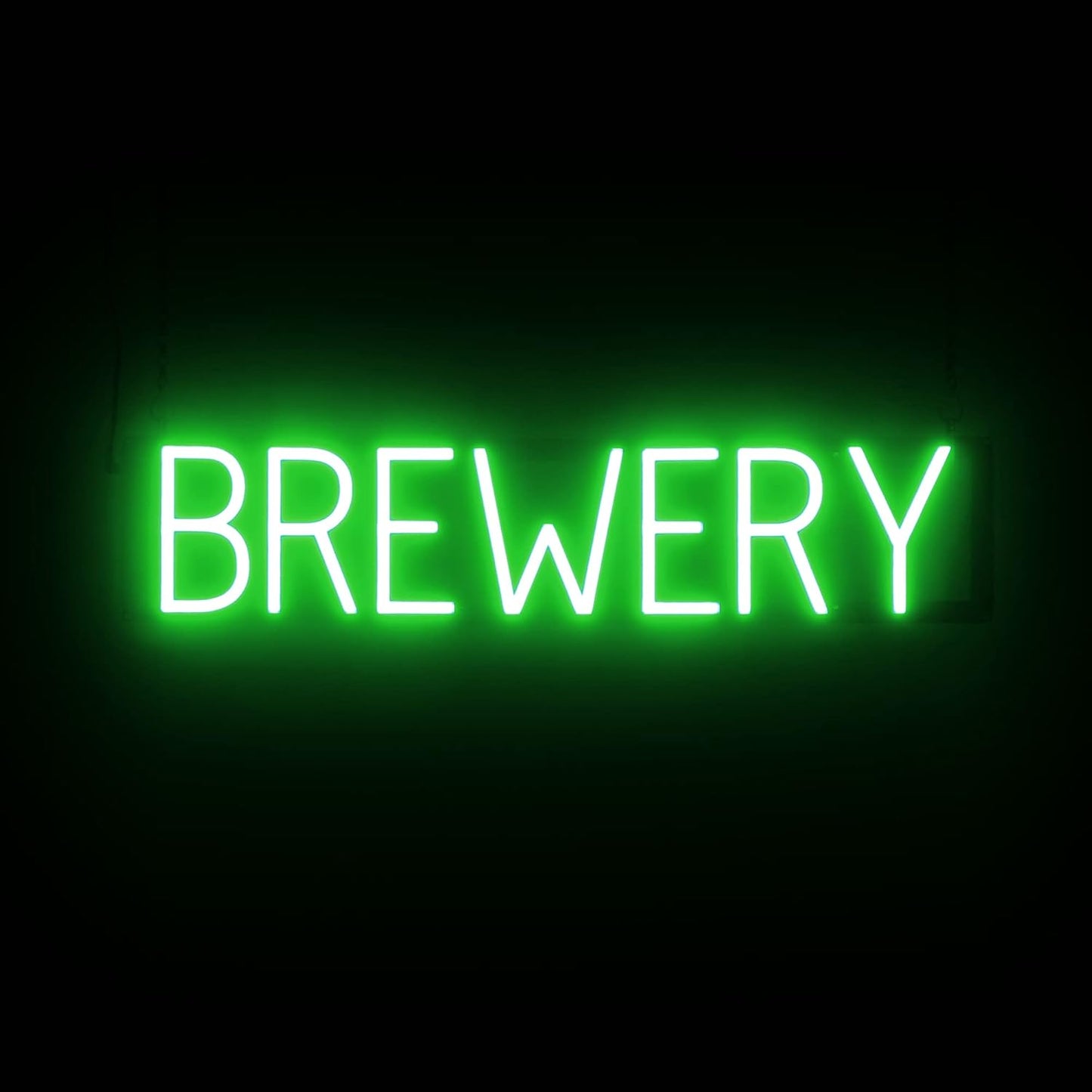 SpellBrite BREWERY Sign | Beer-Related Sign with Neon Look, Green LED Light Source | 29.1" x 6.3"