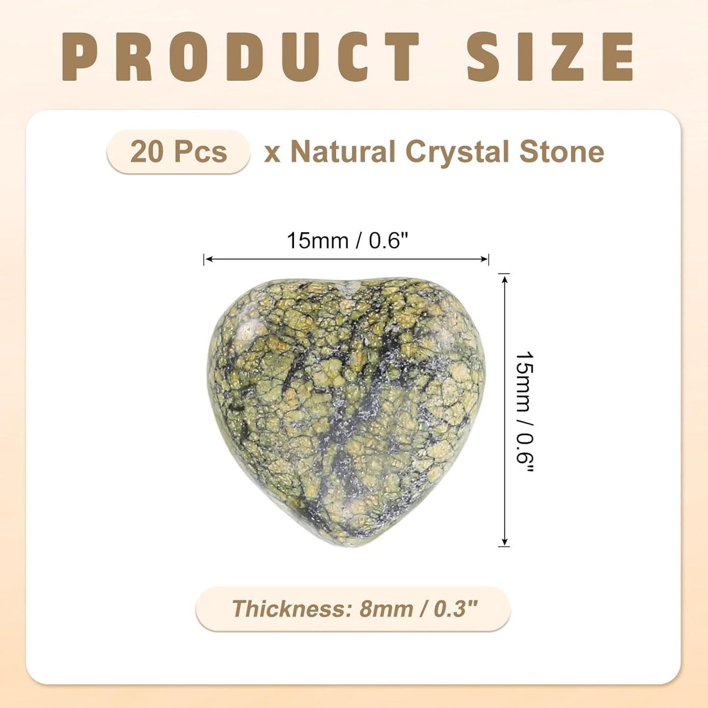 PATIKIL 20 Pcs Natural Heart Shaped Crystal Stone, 0.6 Inch Mini Polished Love Gemstone Crystal, Pocket Rock Engraved Worry Stones for Women Gifts Meditation, Grass Green