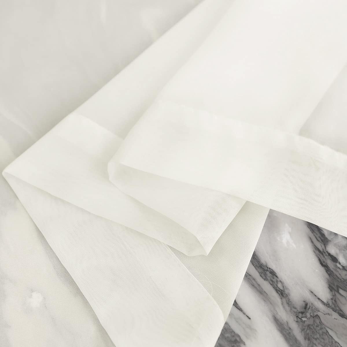 Window Beige Sheer Curtains 60 Inches Width 84 Inches Long 2 Panels Sheer Curtains Clear Curtains Basic Rod Pocket Panel for Home/Living Room/Bedroom/Kids Room