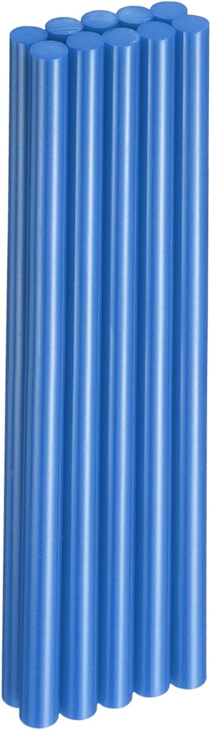 HARFINGTON 10pcs Hot Glue Sticks 0.43" Dia x 9.84" Long EVA Mini Hot Melt Adhesive Glue Stick for Hot Melt Gun Wood Plastic Glass Flowers Fabrics Foam, Blue