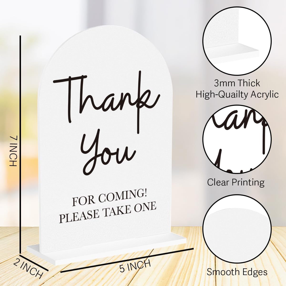 Please Take One Sign for Wedding Acrylic Arch Wedding Bridal Shower Baby Shower Welcome Table Signs for Ceremony and Reception Decor 7 x 5 Inches