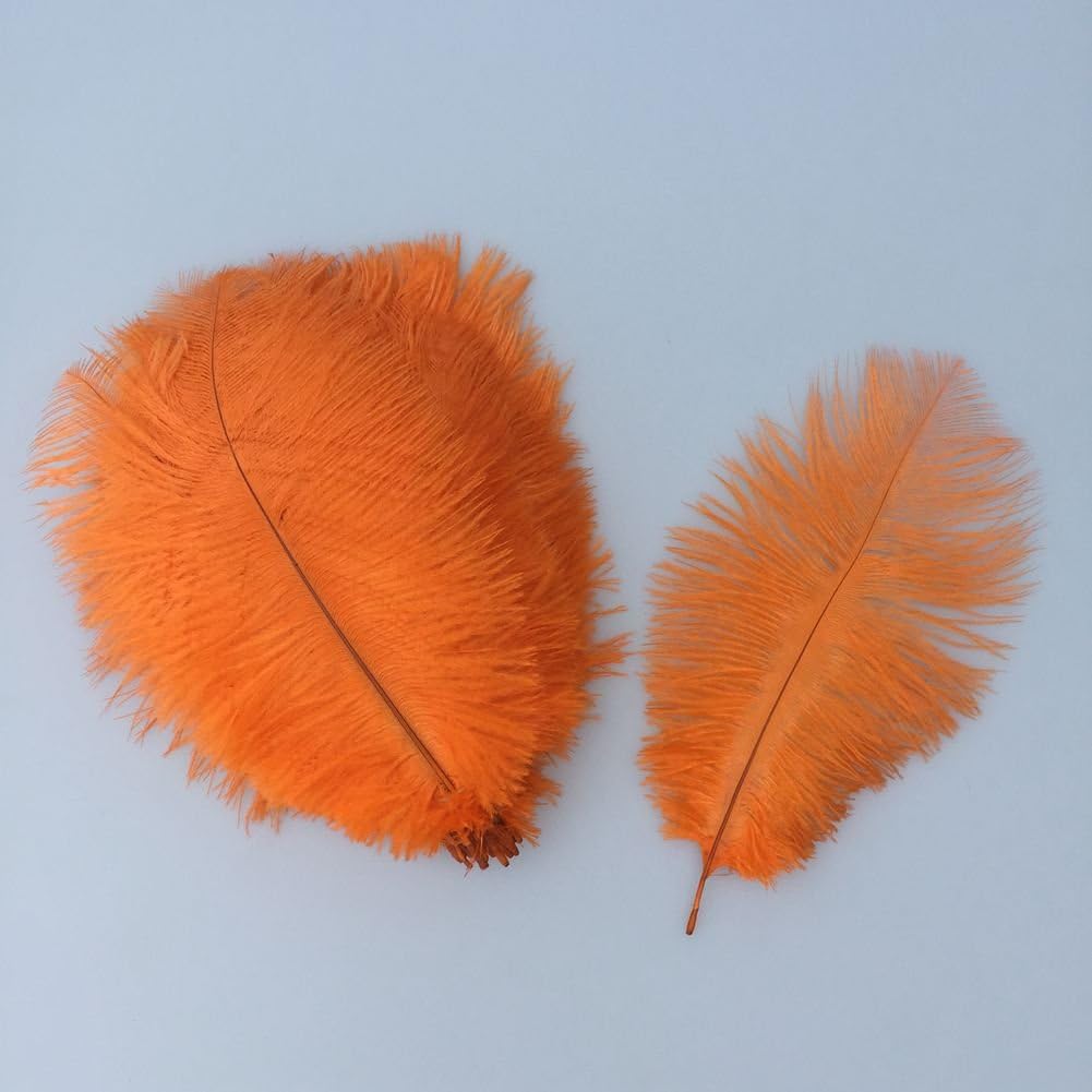 Sowder 6-8inch(15-20cm) Ostrich Feathers Plume for Wedding Centerpieces Home Decoration Pack of 10pcs(Orange)