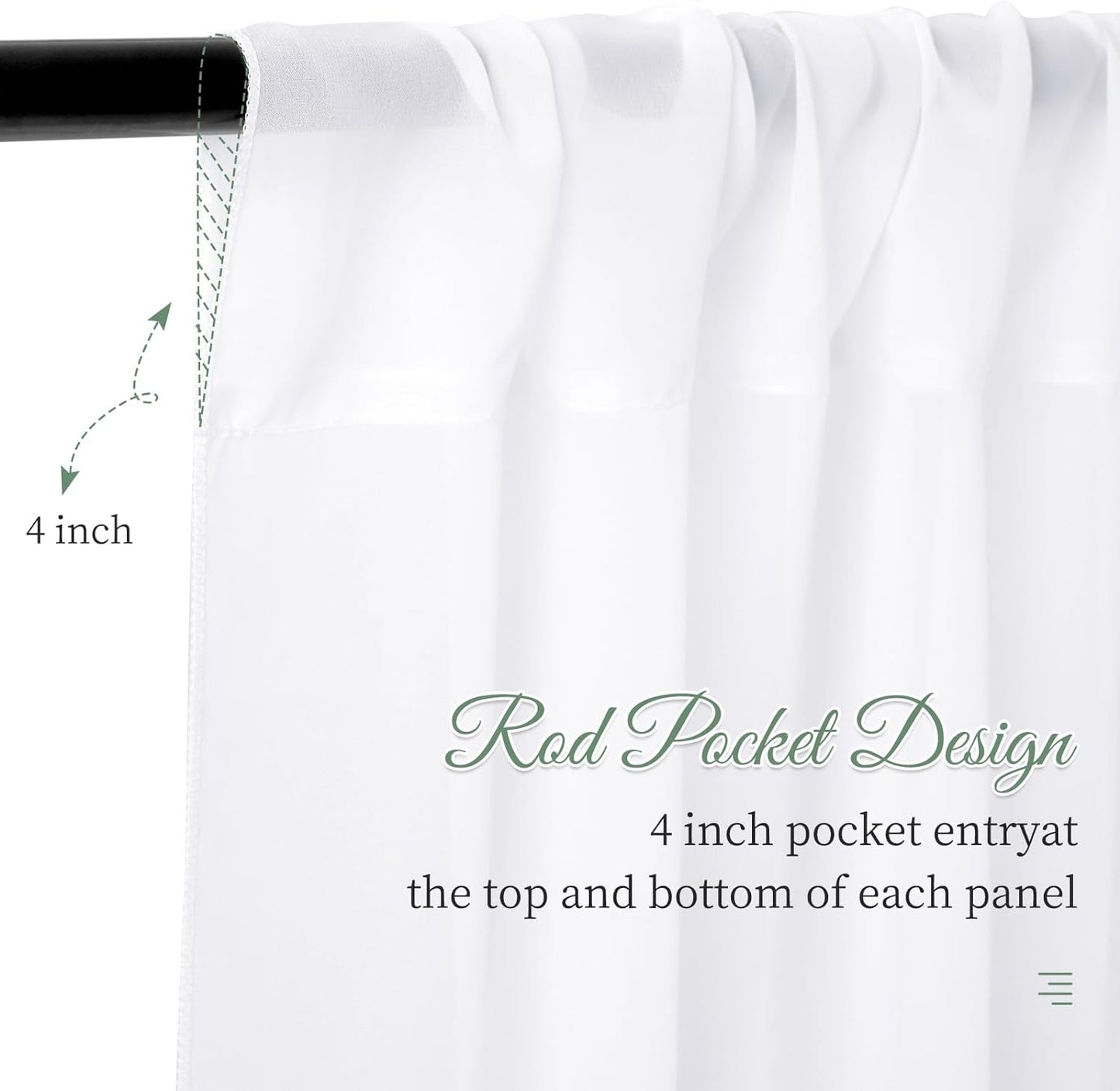 6 Panels White Ceiling Drapes 5ftx15ft Wedding Ceiling Drapes Chiffon Fabric Arch Draping Sheer Curtains Soft Drapery Draping Wedding Ceiling Decorations for Party Ceremony Stage Swag