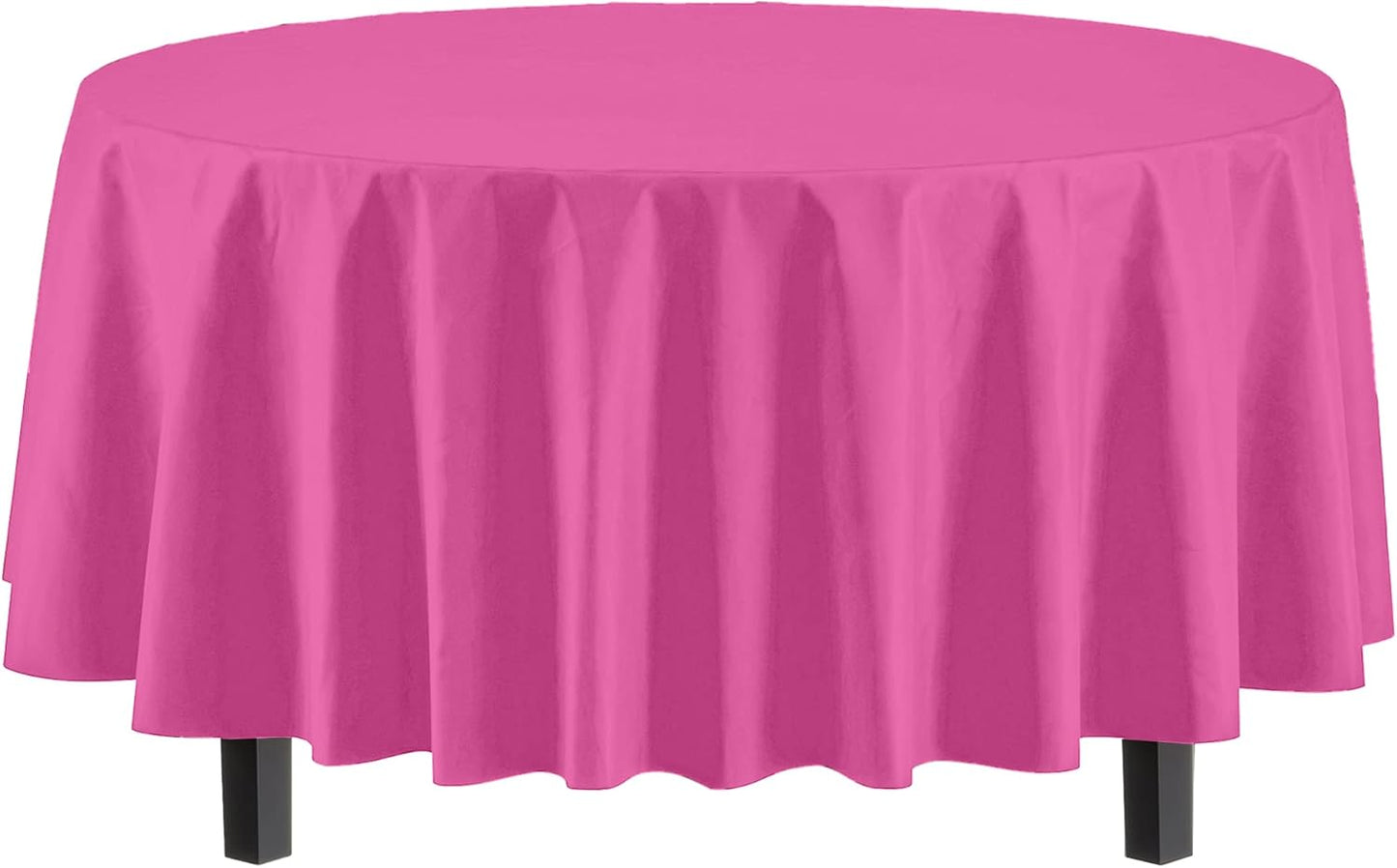 Exquisite 12-Pack Premium Plastic 84-Inch Round Tablecloth - Cerise