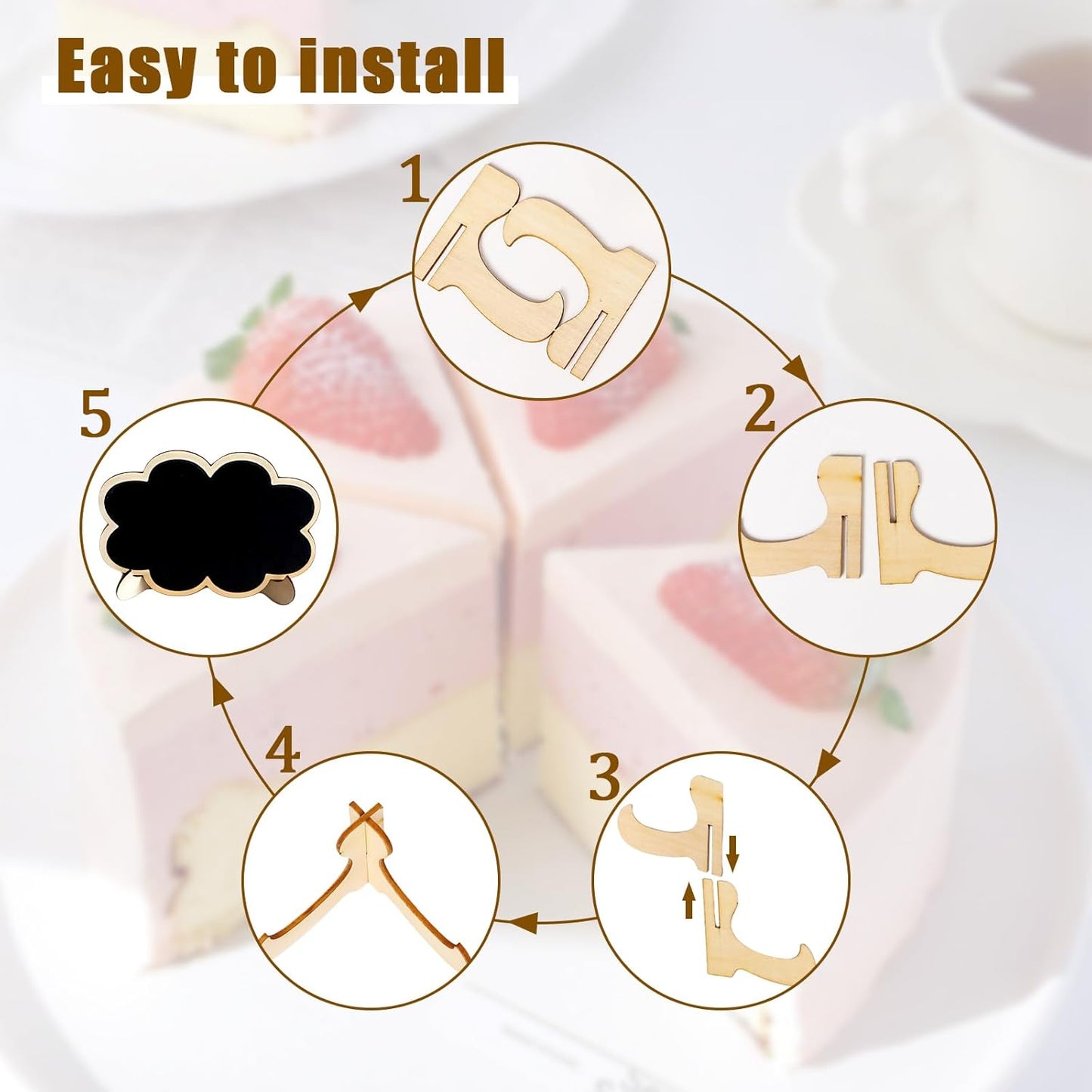 10PCS Mini Chalkboard Signs, Framed Small Chalk Board Food Labels with Easel Stand, Reusable Writable Blackboard with 2 Chalks, Wood Place Cards for Weddings, Birthday Parties, Buffet (Cloud)