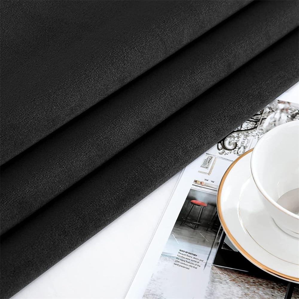 F-CHU Black Tablecloth Thickset Velvet Tablecloth with Beautiful Gold Tassels Vintage Table Cloth for Home Decor Wedding, Party, Banquet and Events 70" Round