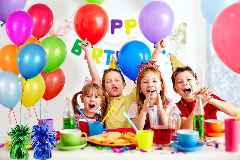 Metallic Balloon Weights, Birthday Party Favors, Novelty and Gag Gifts, 5.5" Inches, 6-Pack (Black/Gold/Silver)