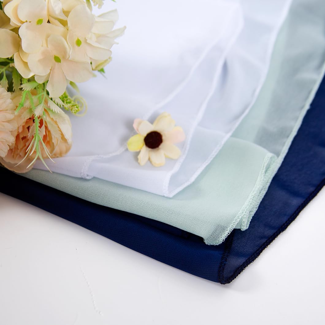 3 Panels 20Ft Chiffon Wedding Arch Drapes Navy Sheer Ceiling Drapes Romance Coast Atmospher Wedding Arch Draping Fabric Arbor Drapery Wedding Anniversary Decorations (White+Aqua+Navy)