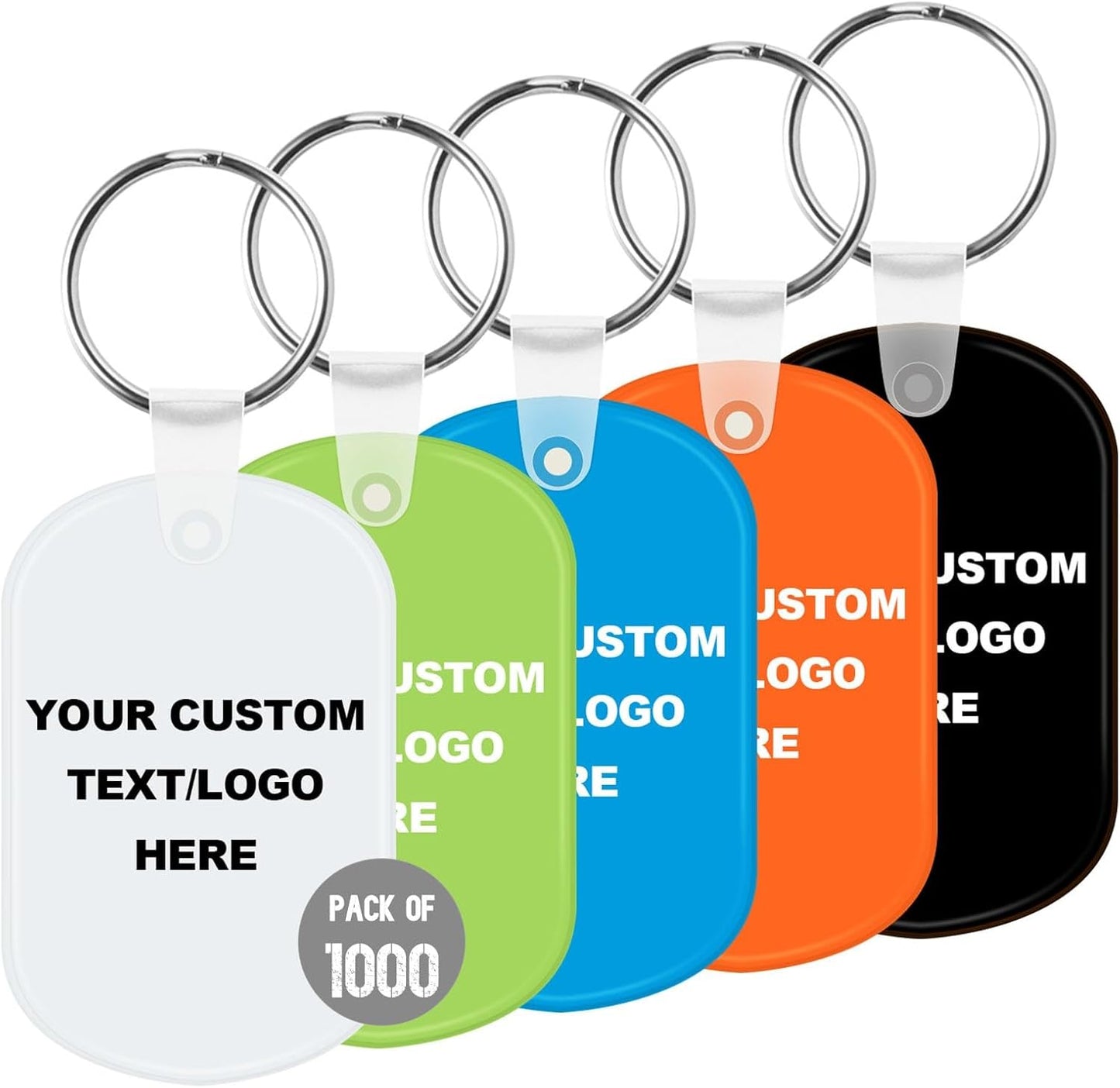 Custom Oval Soft Keychains 1000 Pack, Personalized Logo, Text Bulk - Perfect for Tradeshows, Party Favors, Campaign Gifts - Customizable Key Tags