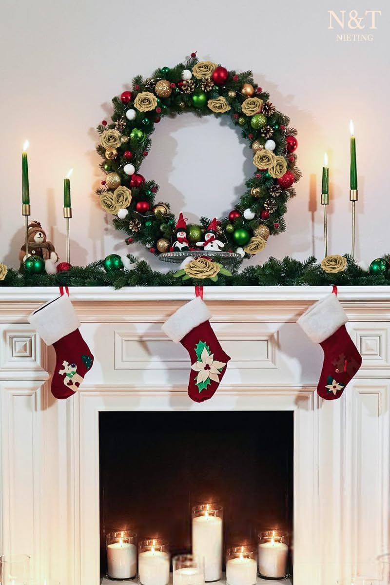 N&T NIETING Artificial Flowers Glowing Gold Flowers Foam 25pcs Glitter Roses Real Looking Fake Roses with Stem for DIY Wedding Bouquets Centerpieces Bridal Shower Party Home Decorations