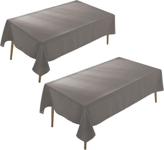 Craft And Party 2 Pack Rectangle Tablecloth, 60 x 102 Inch Charcoal Washable Tablecloth for Home, Party, Wedding or Restaurant Use