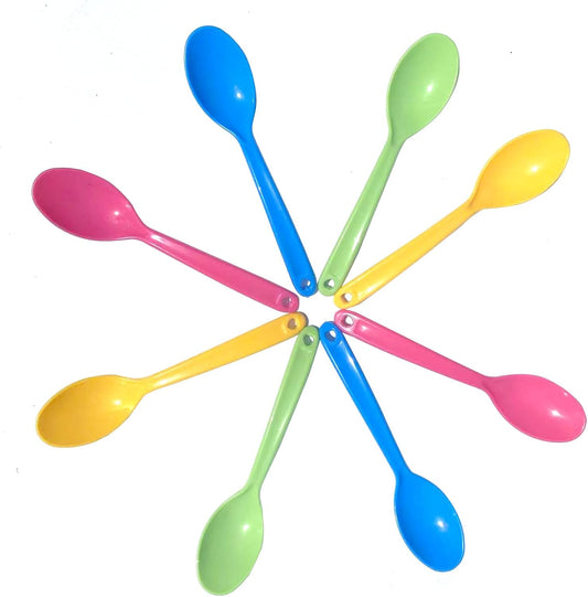 Stock Your Home With Sturdy Large Eco-Friendly Plastic Spoons, Frozen Yogurt Ice Cream Scoops, Frozen Dessert Scoops, Party Candy Countertop Buffet Picnic Camping Outdoor 4 Colors 12 Pieces