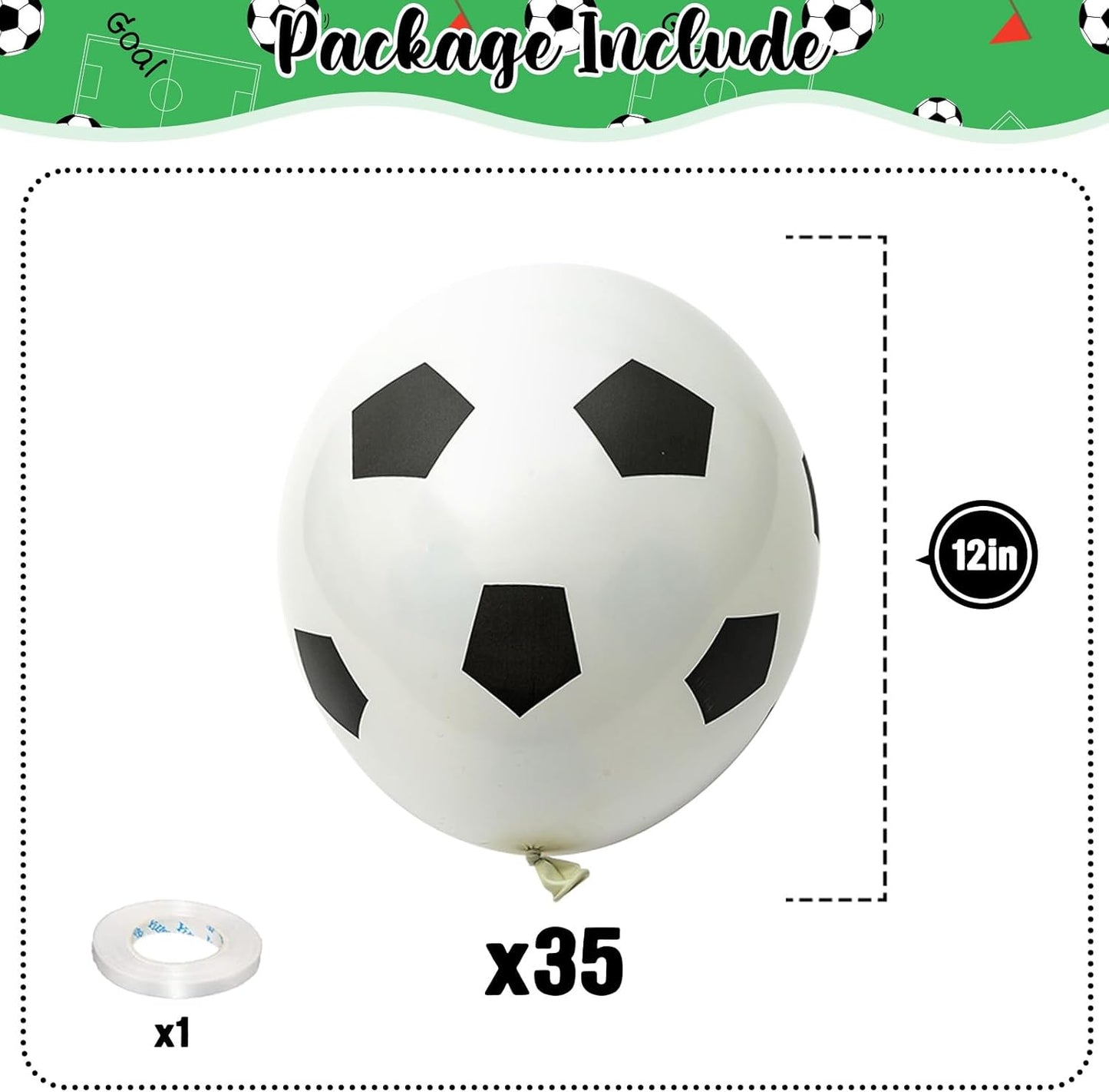 35 Pcs Soccer Ball Balloons, Black White Soccer Birthday Latex Balloons for Boys, Soccer Party Decorations Supplies for Kids Children Football Lover Sport Theme Birthday Baby Shower Party Decor