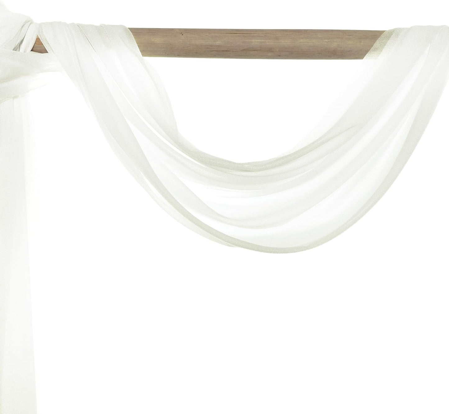 VDS Pack of 1 Panel (30 Inch X 40 Feet) Wedding Arch Draping Fabric Sheer Chiffon Fabric Drapery for Wedding Ceremony Reception Swag Backdrop Canopy Chuppah ARBO Altars Decoration (Ivory)