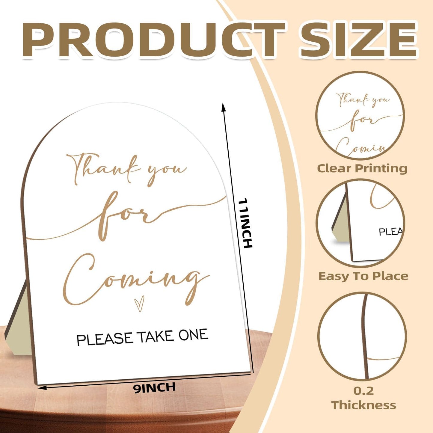 Thank You Sign for Guests, Bridal Shower Baby Shower Decoration Sign, Thank You for Coming Please Take One Sign, Wedding Shower Favors Sign, Birthday Party Decor Supplies, 9 * 11IN
